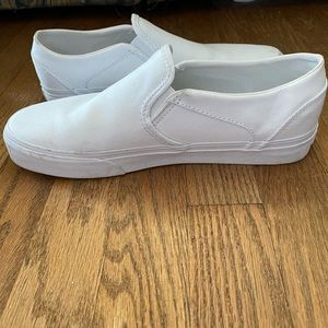 White slip on vans